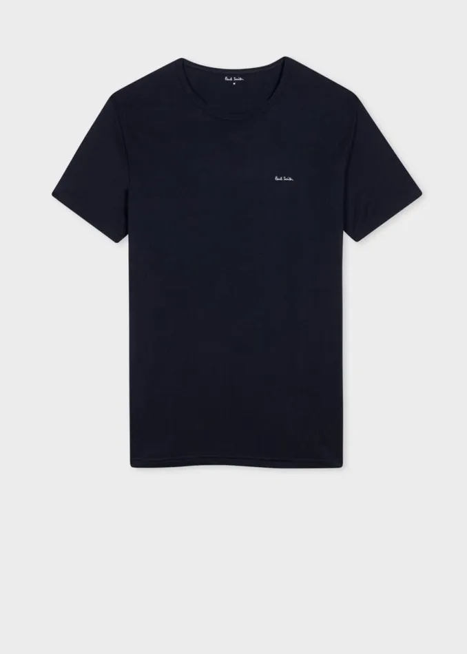 Mens Paul Smith Underwear Mixed Colour Organic Cotton Logo Lounge TShirts Three Pack
