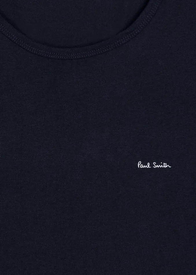 Mens Paul Smith Underwear Mixed Colour Organic Cotton Logo Lounge TShirts Three Pack