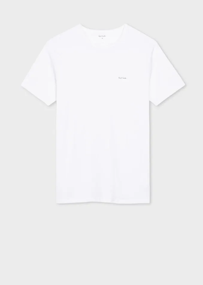 Mens Paul Smith Underwear Mixed Colour Organic Cotton Logo Lounge TShirts Three Pack