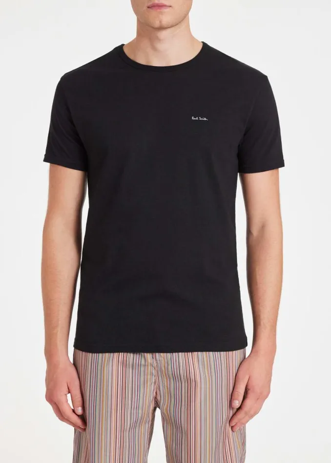 Mens Paul Smith Underwear Mixed Colour Organic Cotton Logo Lounge TShirts Three Pack