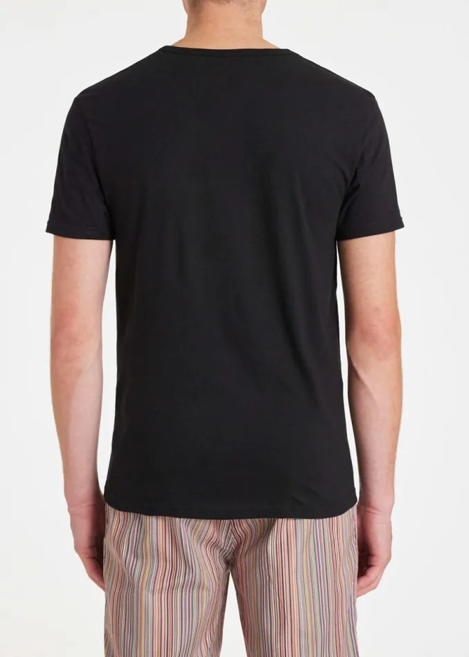Mens Paul Smith Underwear Mixed Colour Organic Cotton Logo Lounge TShirts Three Pack