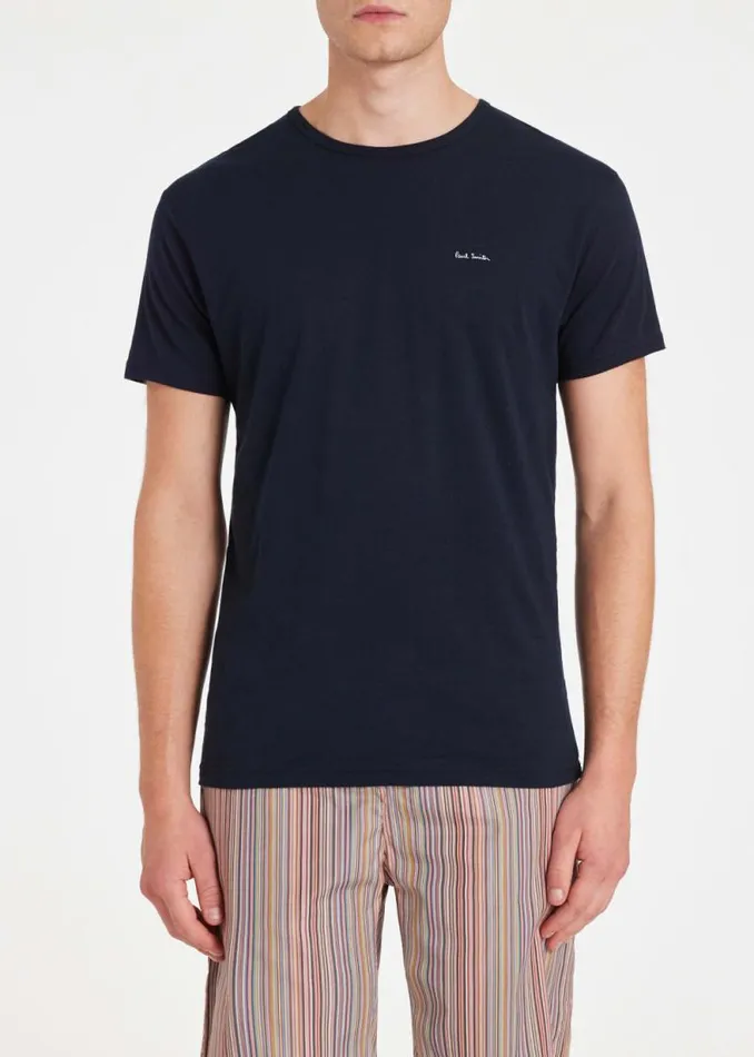 Mens Paul Smith Underwear Mixed Colour Organic Cotton Logo Lounge TShirts Three Pack