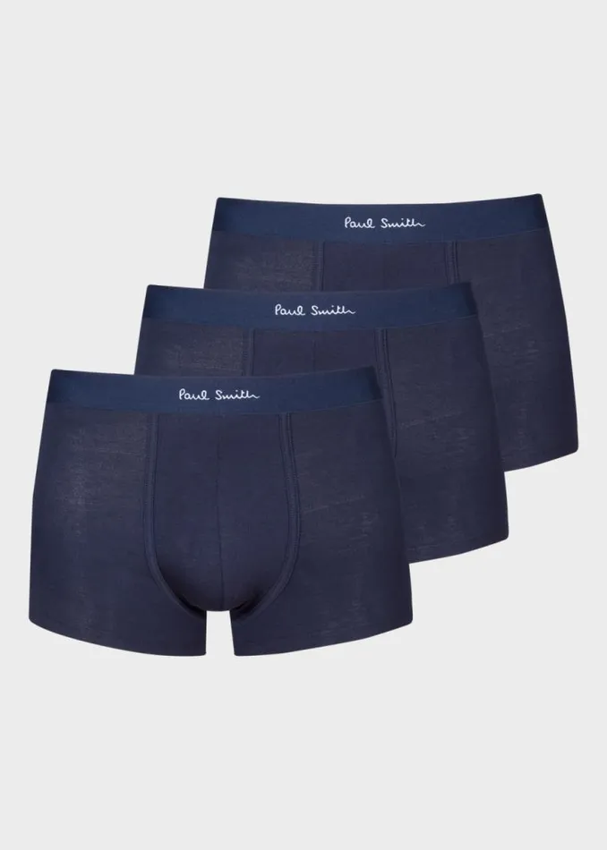 Mens Paul Smith Underwear Navy Organic Cotton LowRise Boxer Briefs Three Pack Mens Paul Smith Underwear Navy Organic Cotton LowRise Boxer Briefs Three Pack