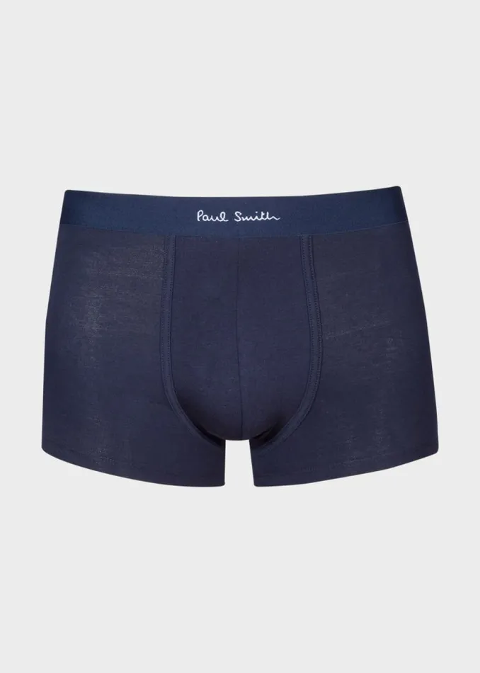 Mens Paul Smith Underwear Navy Organic Cotton LowRise Boxer Briefs Three Pack