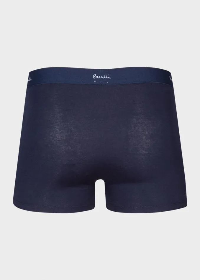Mens Paul Smith Underwear Navy Organic Cotton LowRise Boxer Briefs Three Pack
