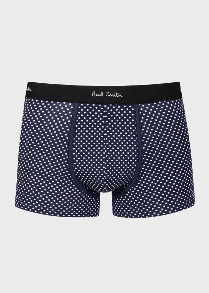 Mens Paul Smith Underwear Navy Polka Dot Boxer Briefs