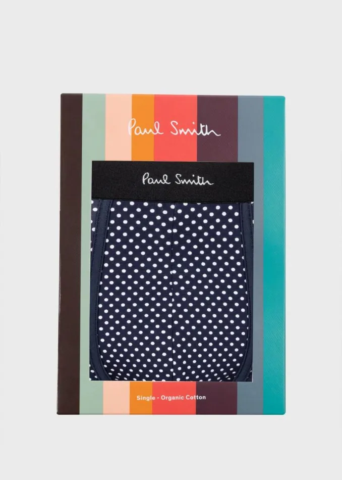 Mens Paul Smith Underwear Navy Polka Dot Boxer Briefs