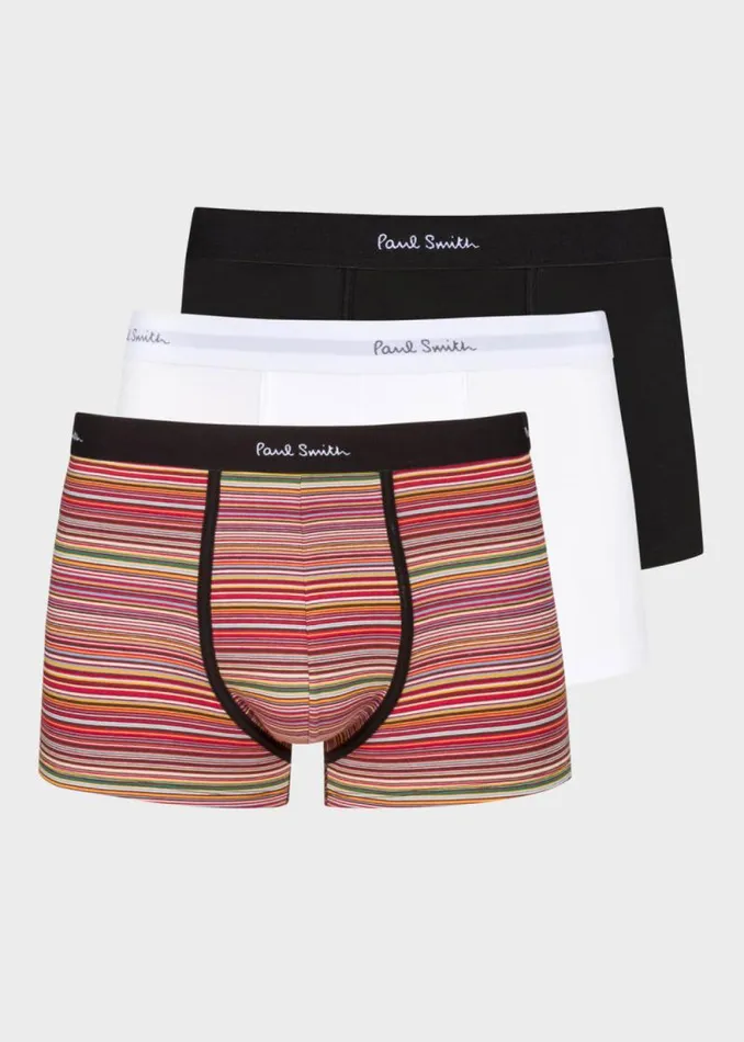Mens Paul Smith Underwear Organic Cotton 039Signature Stripe039 And Plain Boxer Briefs Three Pack Mens Paul Smith Underwear Organic Cotton 039Signature Stripe039 And Plain Boxer Briefs Three Pack