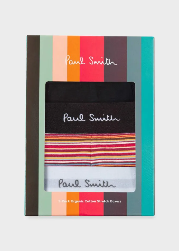 Mens Paul Smith Underwear Organic Cotton 039Signature Stripe039 And Plain Boxer Briefs Three Pack Mens Paul Smith Underwear Organic Cotton 039Signature Stripe039 And Plain Boxer Briefs Three Pack