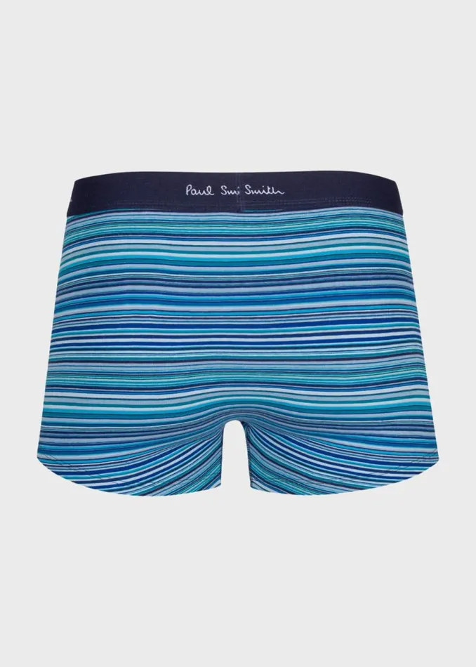 Mens Paul Smith Underwear OrganicCotton Blue 039Signature Stripe039 Mix Boxer Briefs Three Pack