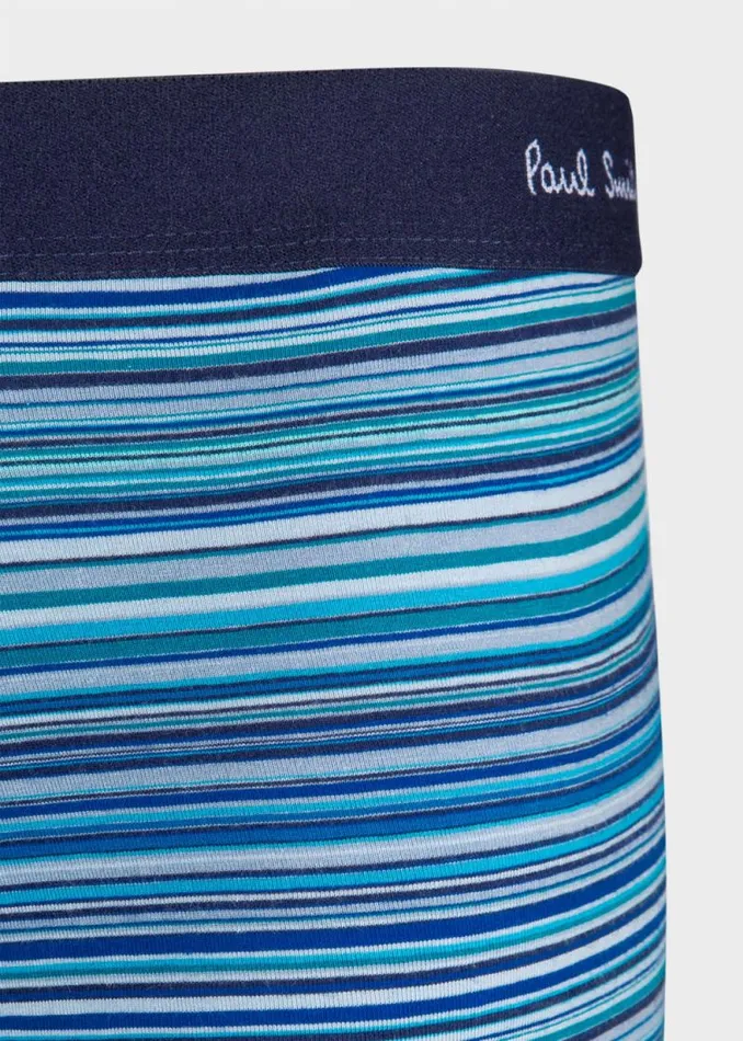 Mens Paul Smith Underwear OrganicCotton Blue 039Signature Stripe039 Mix Boxer Briefs Three Pack