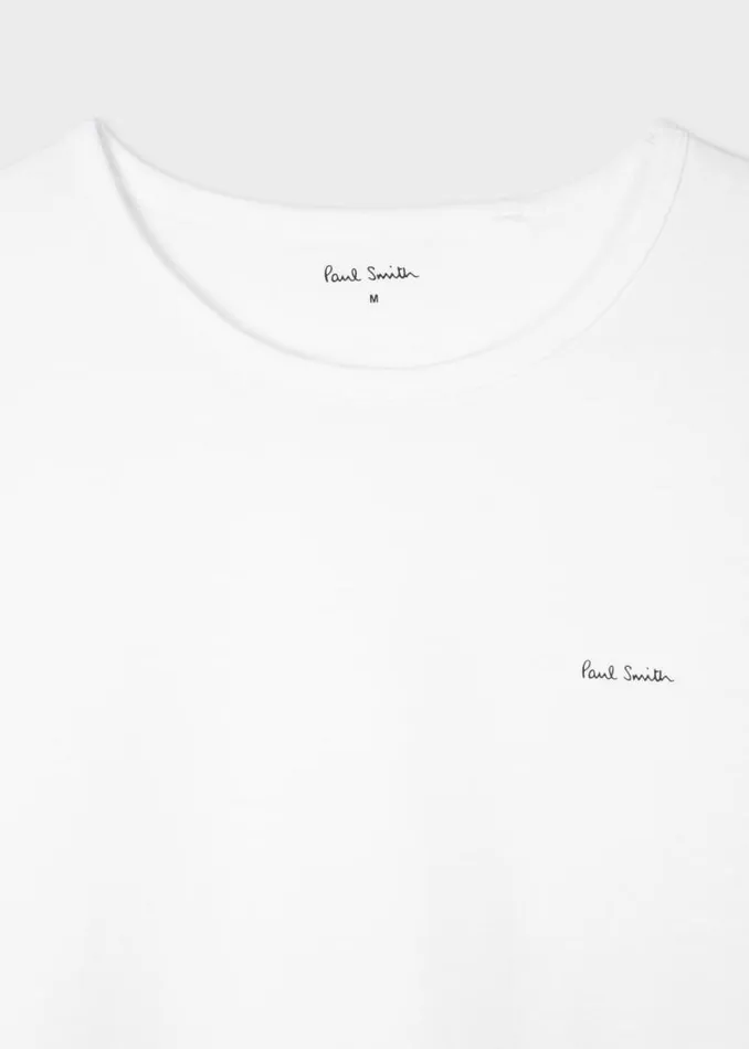 Mens Paul Smith Underwear White Organic Cotton Lounge TShirts Five Pack Mens Paul Smith Underwear White Organic Cotton Lounge TShirts Five Pack