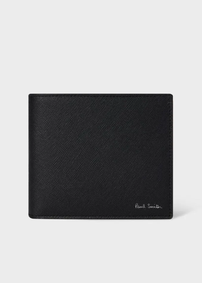 Mens Paul Smith Wallets Black 039Mini Stripe039 Leather Billfold And Coin Wallet