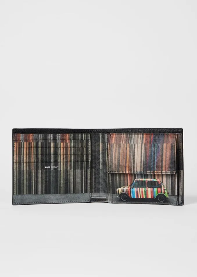 Mens Paul Smith Wallets Black 039Mini Stripe039 Leather Billfold And Coin Wallet Mens Paul Smith Wallets Black 039Mini Stripe039 Leather Billfold And Coin Wallet