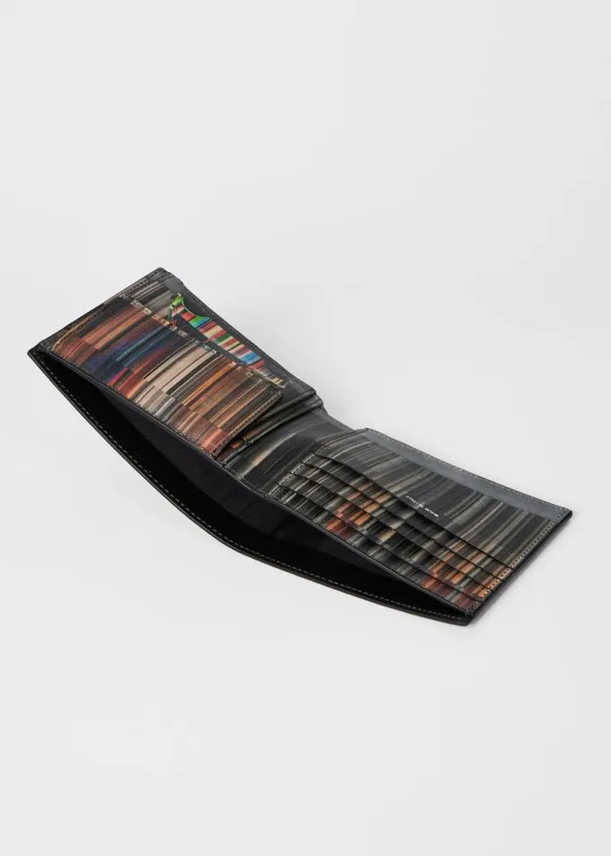 Mens Paul Smith Wallets Black 039Mini Stripe039 Leather Billfold And Coin Wallet Mens Paul Smith Wallets Black 039Mini Stripe039 Leather Billfold And Coin Wallet