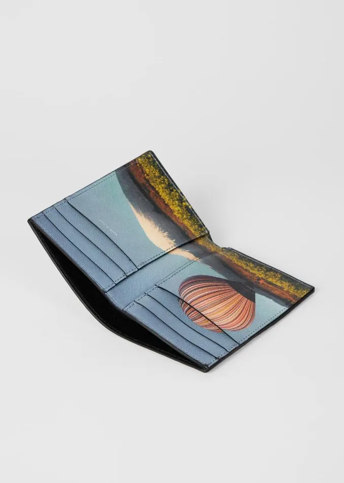 Mens Paul Smith Wallets Black 039Signature Stripe Balloon Mount Fuji039 Interior Credit Card Wallet