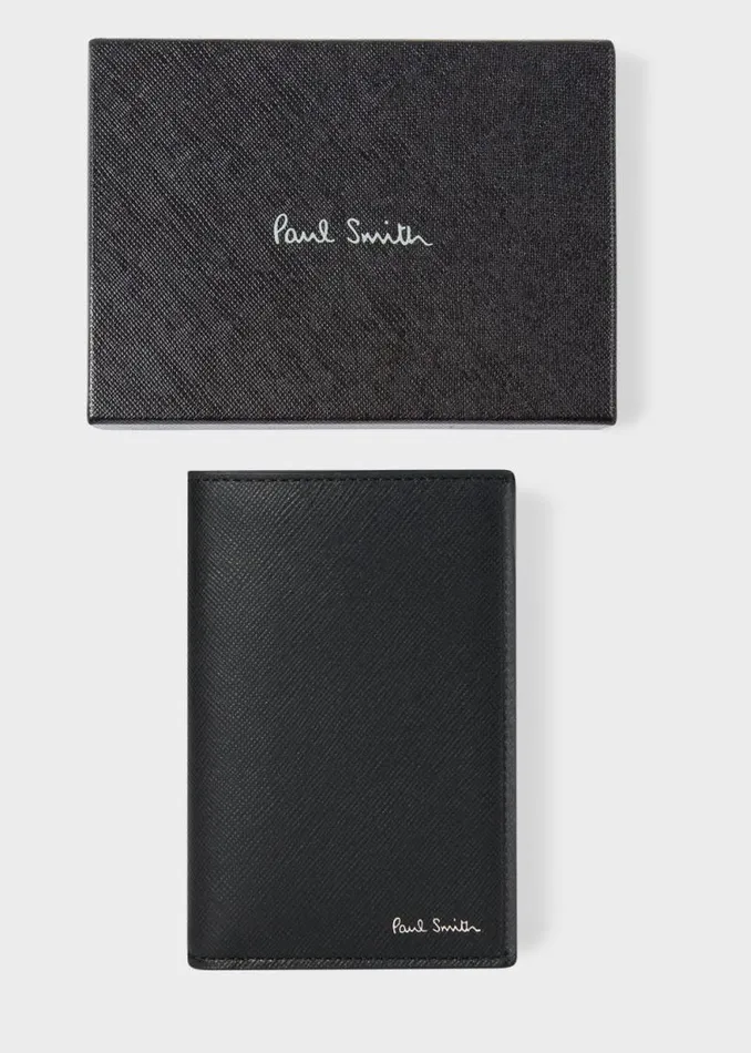 Mens Paul Smith Wallets Black 039Signature Stripe Balloon Mount Fuji039 Interior Credit Card Wallet