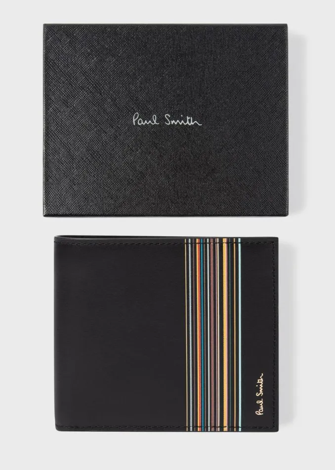 Mens Paul Smith Wallets Black 039Signature Stripe Block039 Billfold And Coin Wallet Mens Paul Smith Wallets Black 039Signature Stripe Block039 Billfold And Coin Wallet