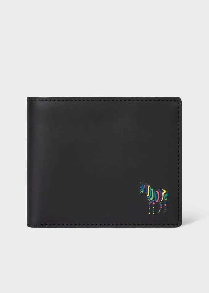 Mens Paul Smith Wallets Black 039Zebra039 Leather Billfold And Coin Wallet