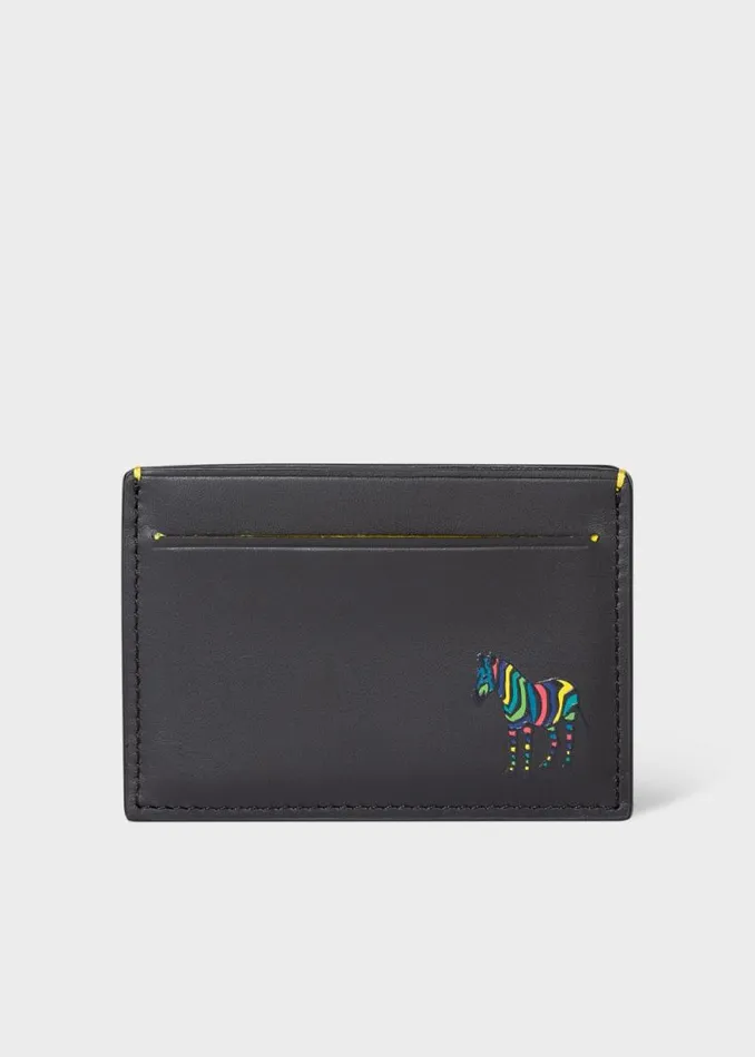 Mens Paul Smith Wallets Black 039Zebra039 Leather Credit Card Holder