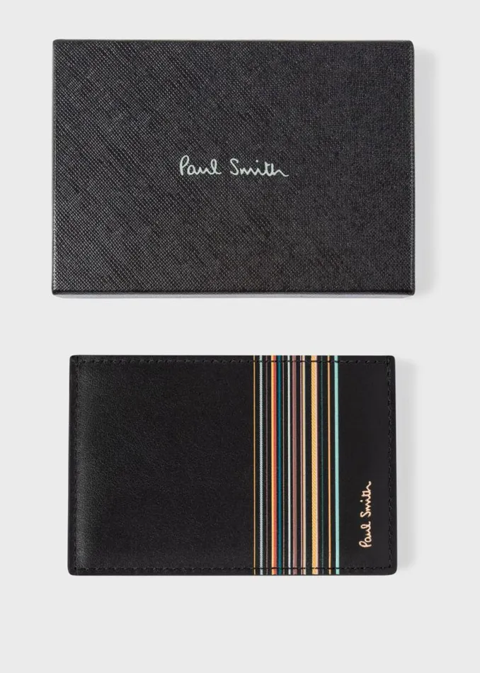 Mens Paul Smith Wallets Black Leather 039Signature Stripe Block039 Credit Card Holder Mens Paul Smith Wallets Black Leather 039Signature Stripe Block039 Credit Card Holder