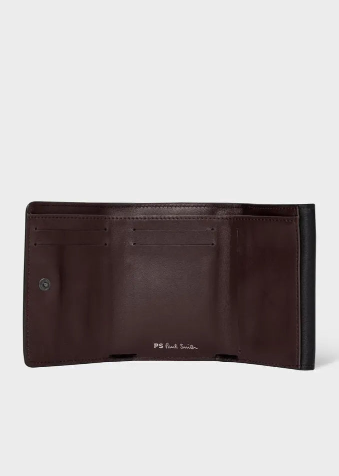 Mens Paul Smith Wallets Black Leather 039Zebra039 Trifold Wallet