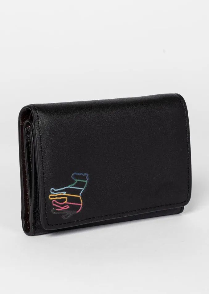 Mens Paul Smith Wallets Black Leather 039Zebra039 Trifold Wallet