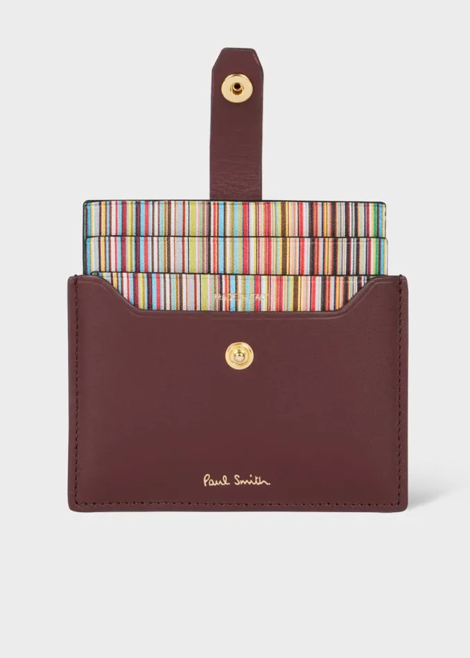 Mens Paul Smith Wallets Burgundy Leather Credit Hard Holder With 039Signature Stripe039 Pull Out Mens Paul Smith Wallets Burgundy Leather Credit Hard Holder With 039Signature Stripe039 Pull Out
