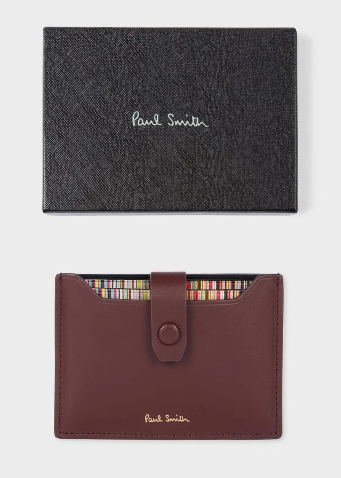 Mens Paul Smith Wallets Burgundy Leather Credit Hard Holder With 039Signature Stripe039 Pull Out Mens Paul Smith Wallets Burgundy Leather Credit Hard Holder With 039Signature Stripe039 Pull Out