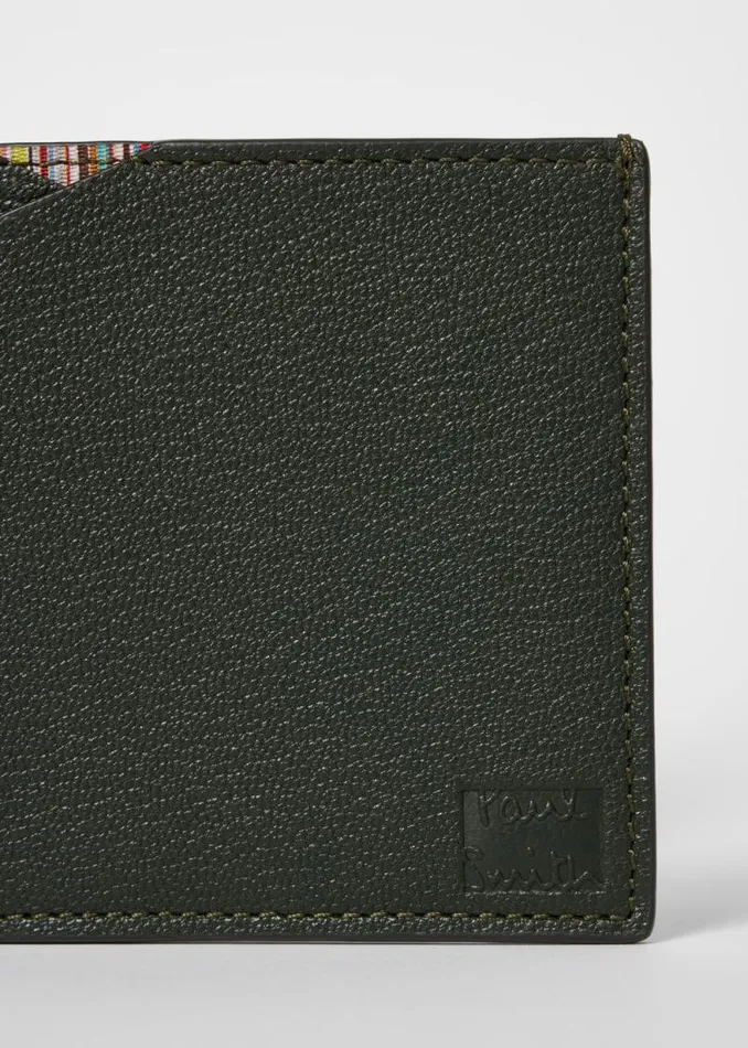Mens Paul Smith Wallets Dark Green Grained Leather Compact Billfold Wallet Mens Paul Smith Wallets Dark Green Grained Leather Compact Billfold Wallet