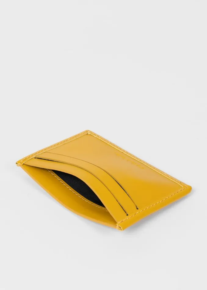 Mens Paul Smith Wallets Yellow Leather Credit Card Holder Mens Paul Smith Wallets Yellow Leather Credit Card Holder