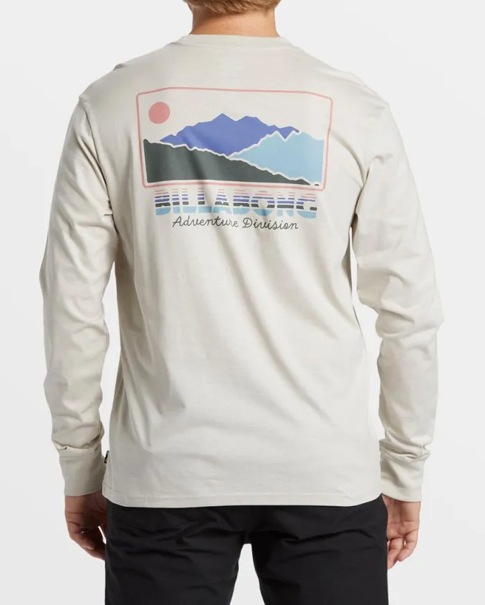 Mens Range Long Sleeve TShirt Stone Billabong TShirts