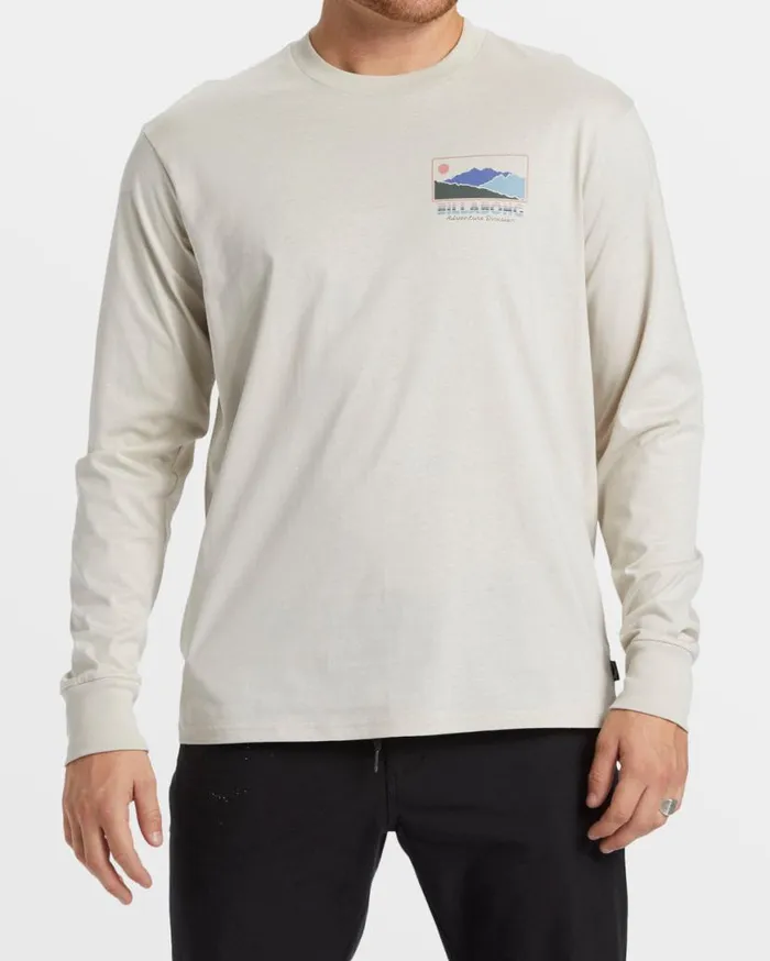 Mens Range Long Sleeve TShirt Stone Billabong TShirts