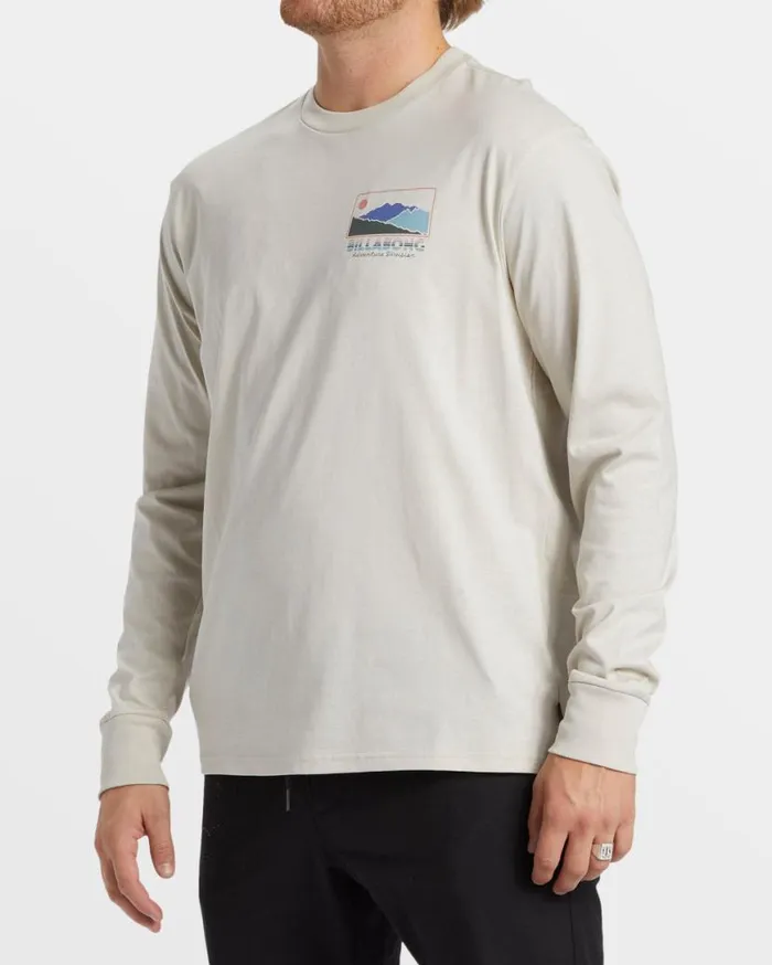 Mens Range Long Sleeve TShirt Stone Billabong TShirts