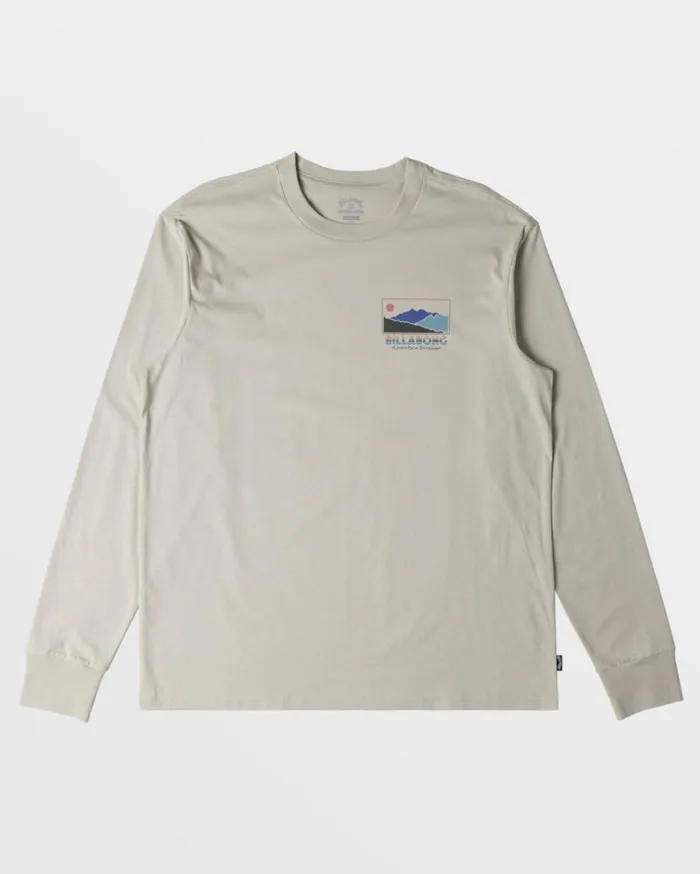 Mens Range Long Sleeve TShirt Stone Billabong TShirts