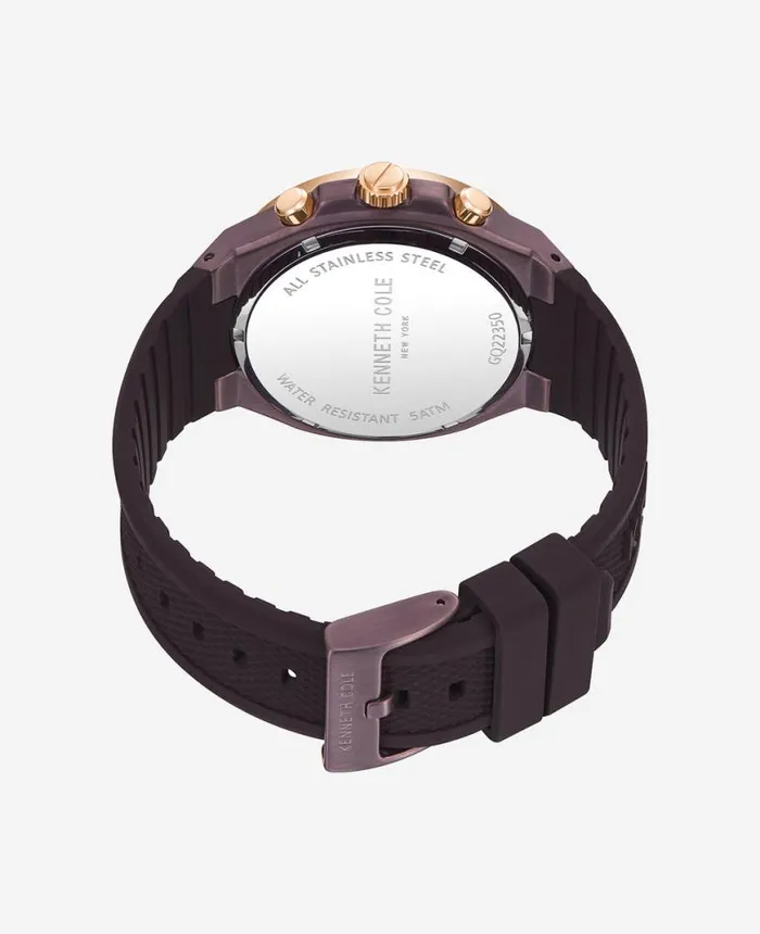 Mens Watches Men Kenneth Cole Automatic Skeleton MultiFunction Silicone Strap Watch Brown Mens Watches Men Kenneth Cole Automatic Skeleton MultiFunction Silicone Strap Watch Brown