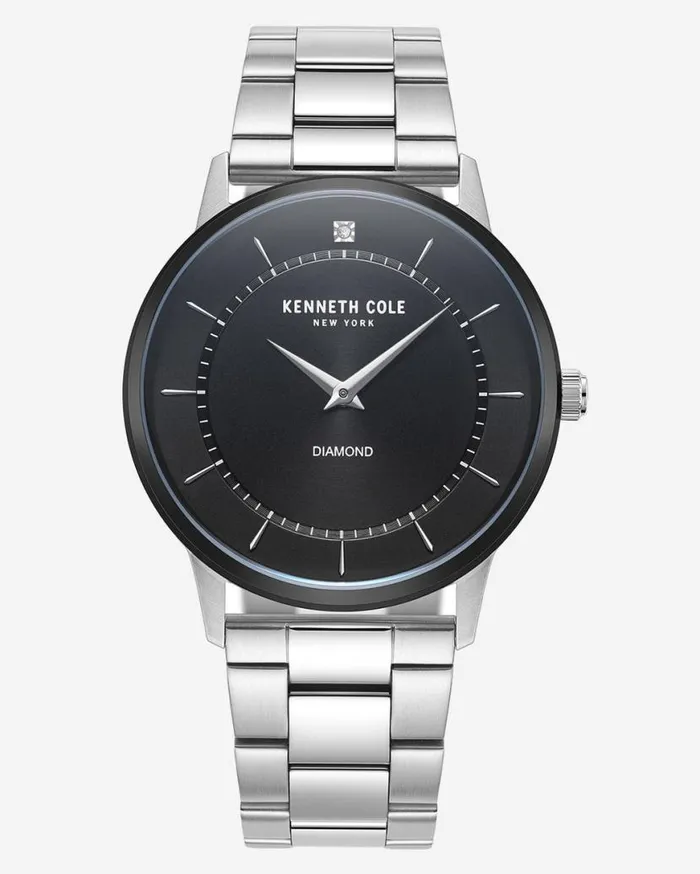 Mens Watches Men Kenneth Cole Diamond Dial Stainless Steel Bracelet Watch Grey Mens Watches Men Kenneth Cole Diamond Dial Stainless Steel Bracelet Watch Grey
