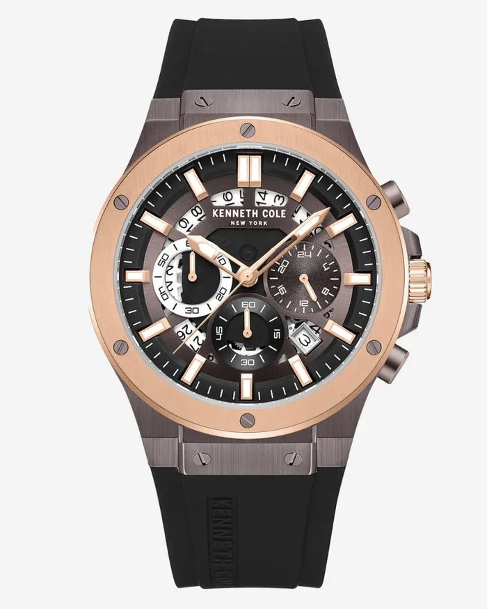 Mens Watches Men Kenneth Cole Kenneth Cole New York TwoTone Chronograph Black Silicone Dress Sport Watch Black Mens Watches Men Kenneth Cole Kenneth Cole New York TwoTone Chronograph Black Silicone Dress Sport Watch Black