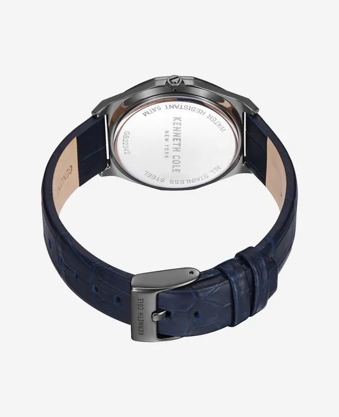 Mens Watches Men Kenneth Cole Modern Classic Leather Strap Watch Blue