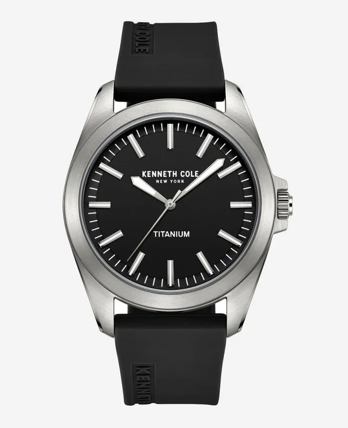 Mens Watches Men Kenneth Cole Modern Classic Titanium Silicone Strap Watch Black Mens Watches Men Kenneth Cole Modern Classic Titanium Silicone Strap Watch Black