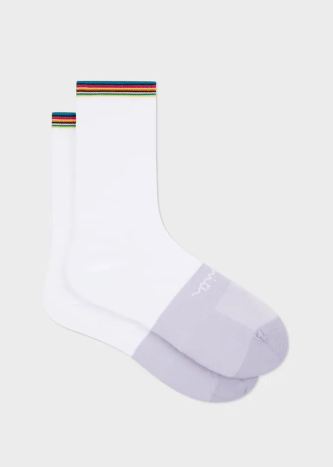 MensWomens Paul Smith Cycling White 039Signature Stripe039 Cycling Socks