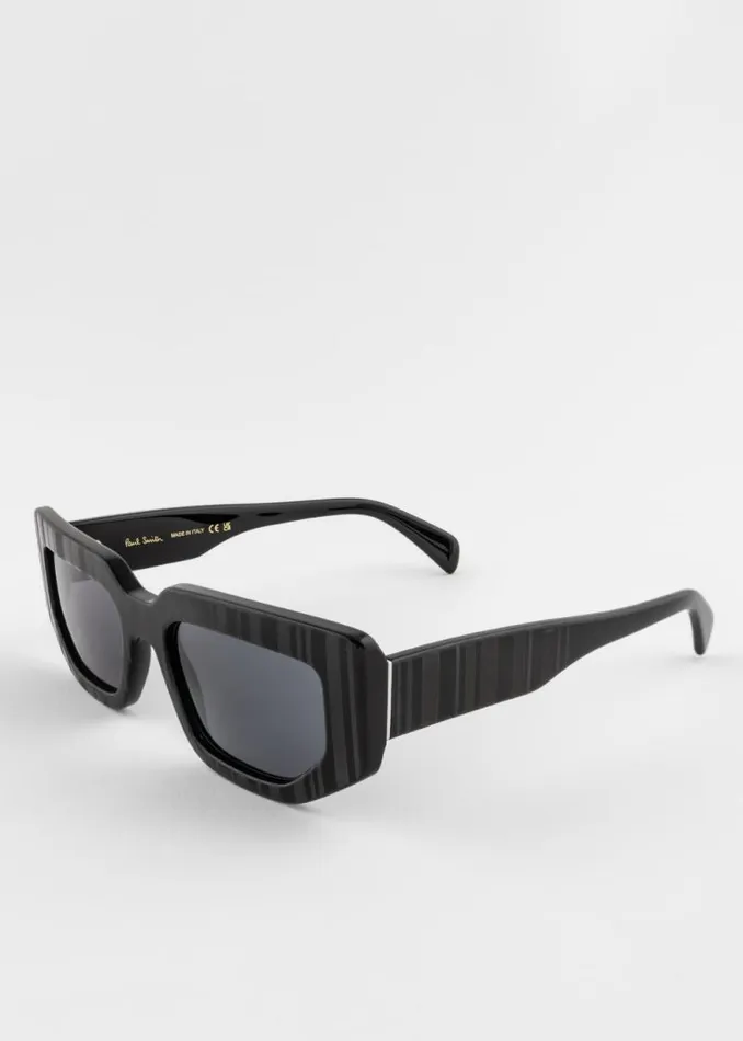 MensWomens Paul Smith Eyewear Black Stripe 039Kennet039 Sunglasses MensWomens Paul Smith Eyewear Black Stripe 039Kennet039 Sunglasses