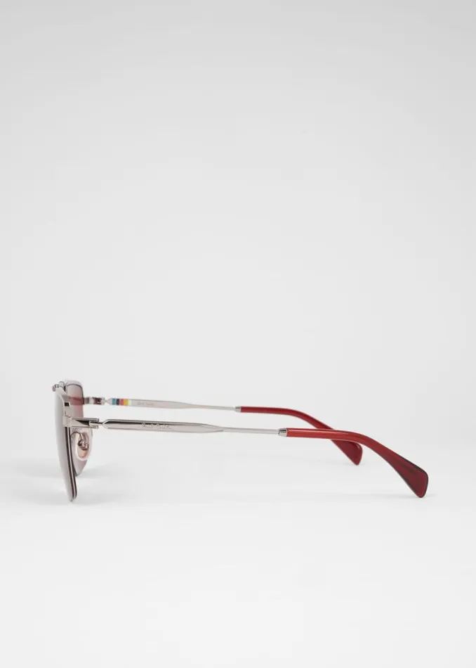 MensWomens Paul Smith Eyewear Gunmetal Red 039Landor039 Sunglasses MensWomens Paul Smith Eyewear Gunmetal Red 039Landor039 Sunglasses