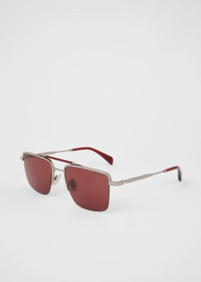 MensWomens Paul Smith Eyewear Gunmetal Red 039Landor039 Sunglasses MensWomens Paul Smith Eyewear Gunmetal Red 039Landor039 Sunglasses