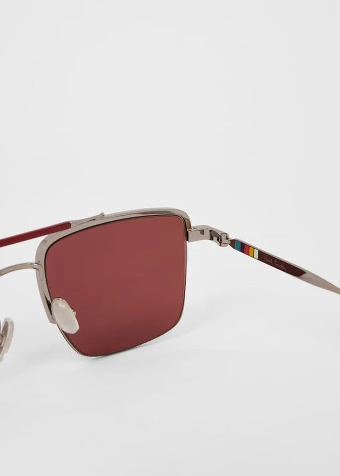 MensWomens Paul Smith Eyewear Gunmetal Red 039Landor039 Sunglasses MensWomens Paul Smith Eyewear Gunmetal Red 039Landor039 Sunglasses