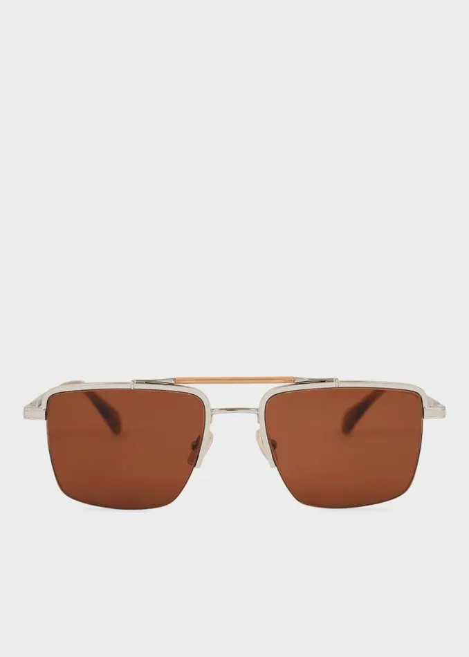 MensWomens Paul Smith Eyewear Silver Caramel 039Landor039 Sunglasses