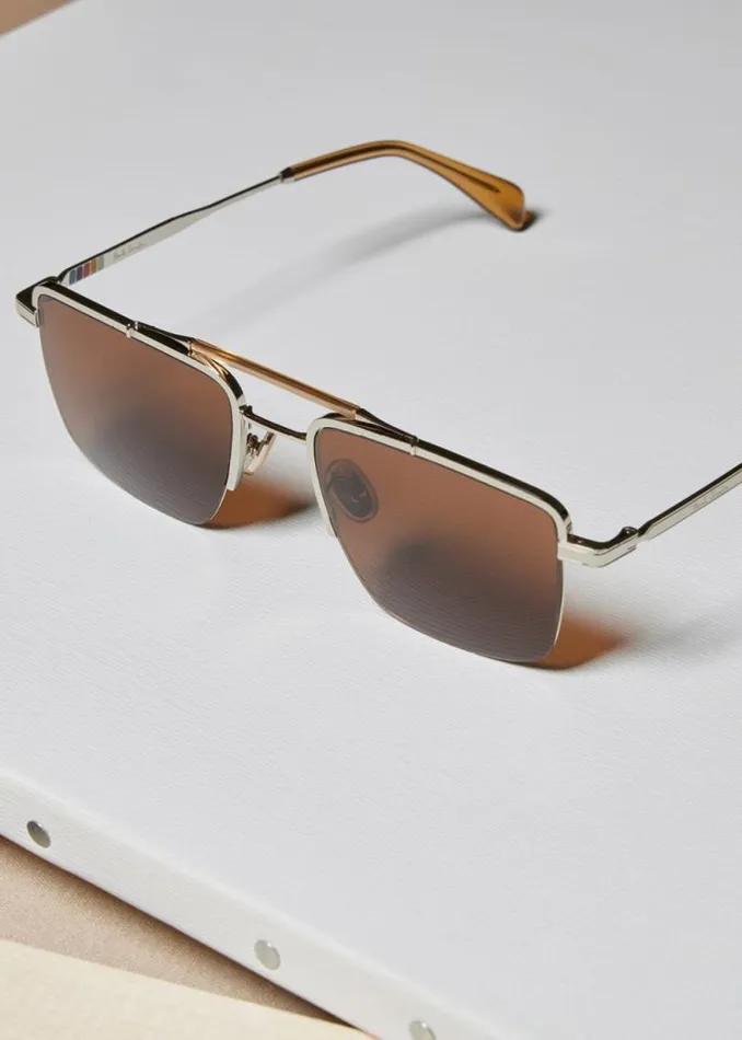 MensWomens Paul Smith Eyewear Silver Caramel 039Landor039 Sunglasses MensWomens Paul Smith Eyewear Silver Caramel 039Landor039 Sunglasses