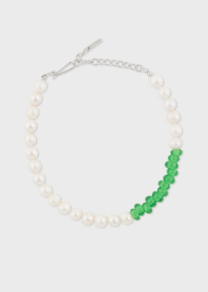 MensWomens Paul Smith Jewellery and Keyrings Pearl and Green Glass Bead Bracelet By Completedworks MensWomens Paul Smith Jewellery and Keyrings Pearl and Green Glass Bead Bracelet By Completedworks