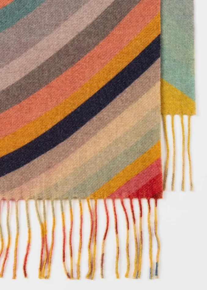 MensWomens Paul Smith Monogrammed Gifts WoolCashmere 039Swirl039 Stripe Scarf MensWomens Paul Smith Monogrammed Gifts WoolCashmere 039Swirl039 Stripe Scarf