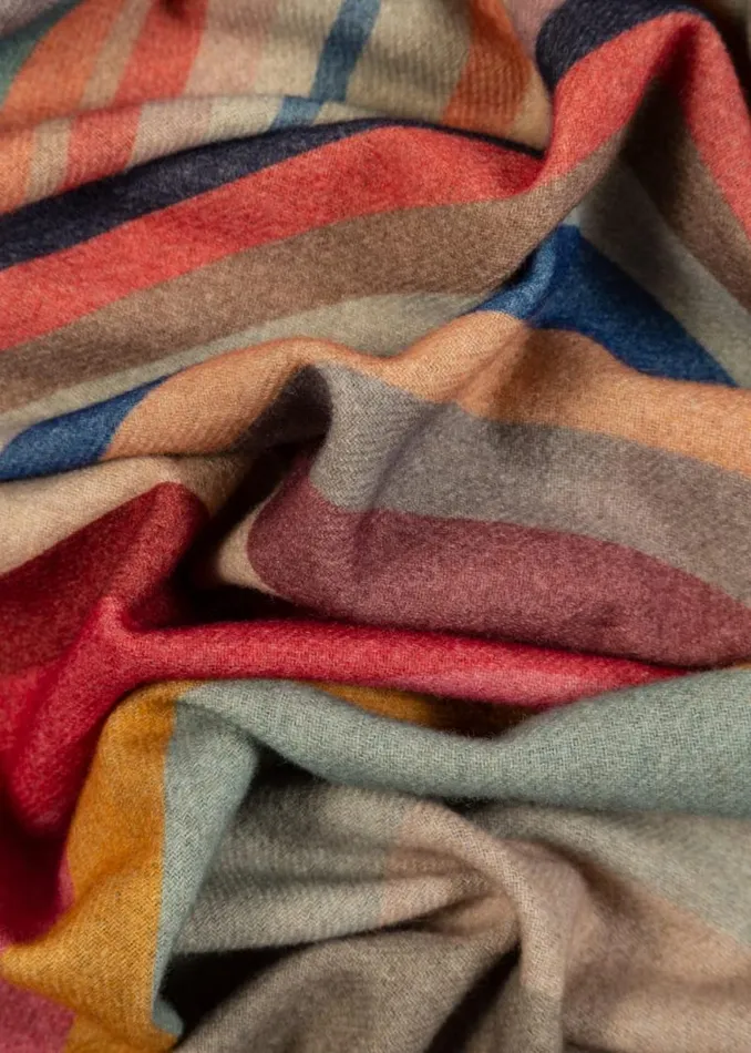 MensWomens Paul Smith Monogrammed Gifts WoolCashmere 039Swirl039 Stripe Scarf MensWomens Paul Smith Monogrammed Gifts WoolCashmere 039Swirl039 Stripe Scarf